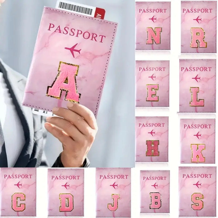 Wholesale Trendy Monogram Passport Cover Initial PU Leather Travel Wallet Unisex Boutique Card Holder