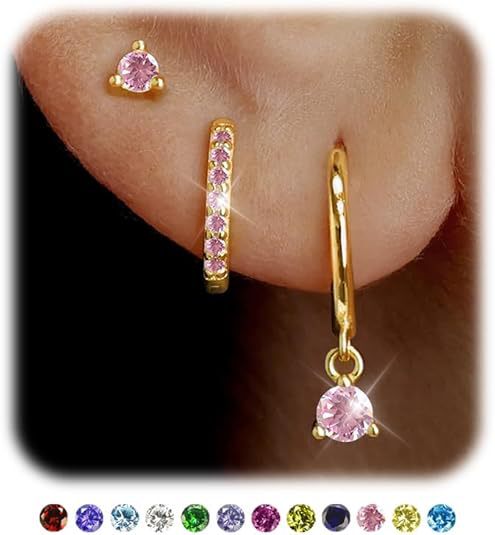 Wholesale Brass genuine gold electroplated earrings niche set earrings three piece set earrings buckle earrings