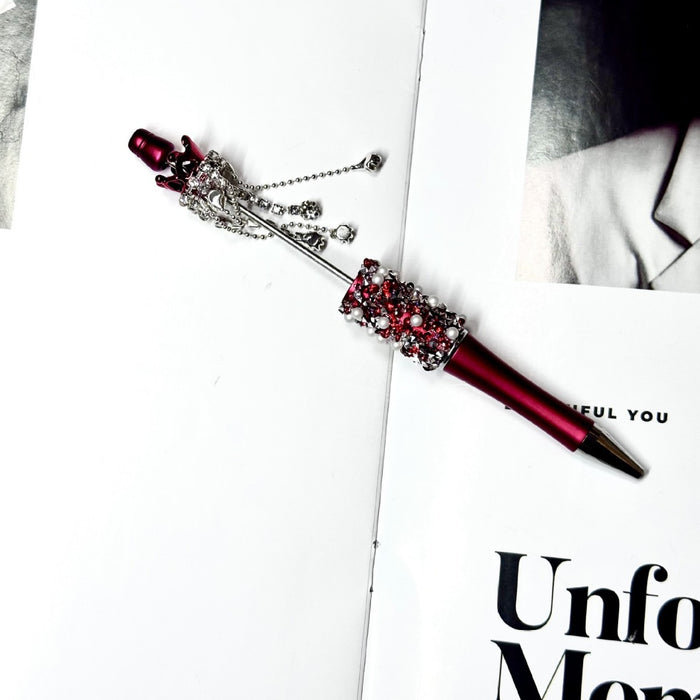 Wholesale Beaded Crystal Pen,  Spinning Model,  Black Ink,  Jewelry Accessory Gift