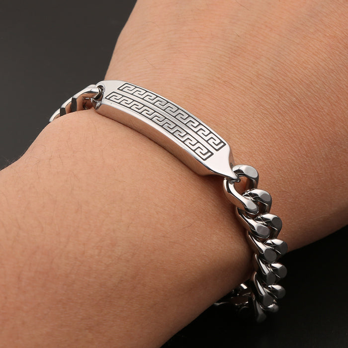 Wholesale Stainless steel bracelet with fashionable and simple temperament, personalized retro titanium steel bracelet