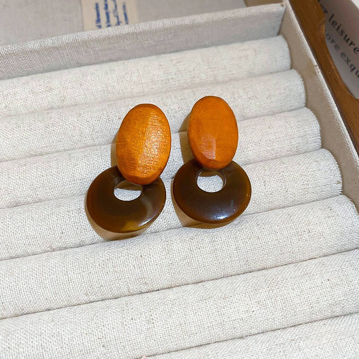 Wholesale  silver needle geometric irregular resin earrings heart earrings