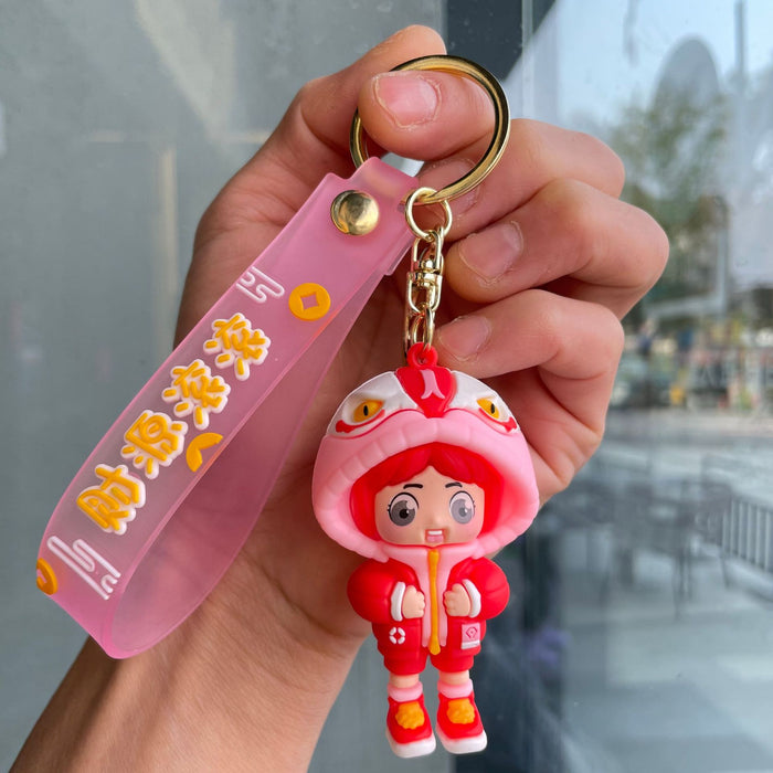 Wholesale Couple keychain, handbag pendant, car keychain, doll machine, small gift