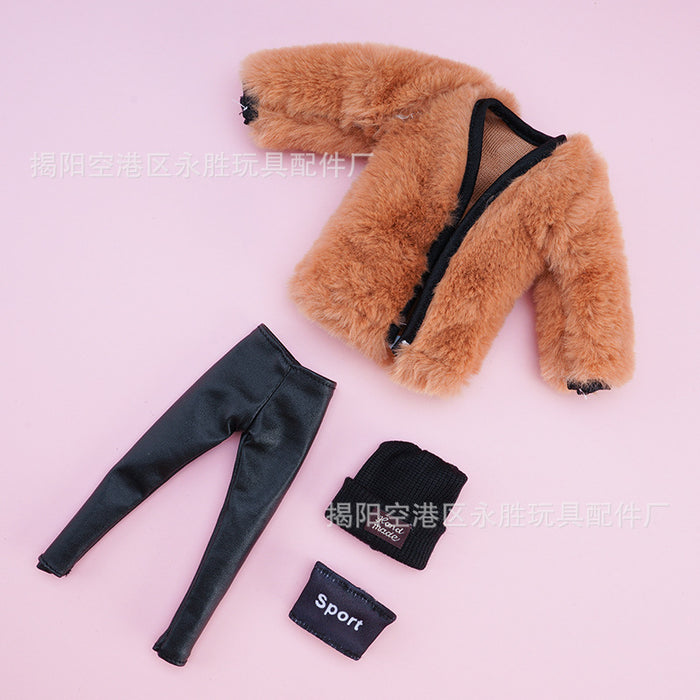 Wholesale Leopard Print Plush Vest et Skirt suit