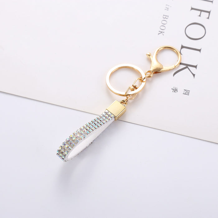 Wholesale Diamond keychain anti-loss decorative bag pendant car key rope headset chain jewelry