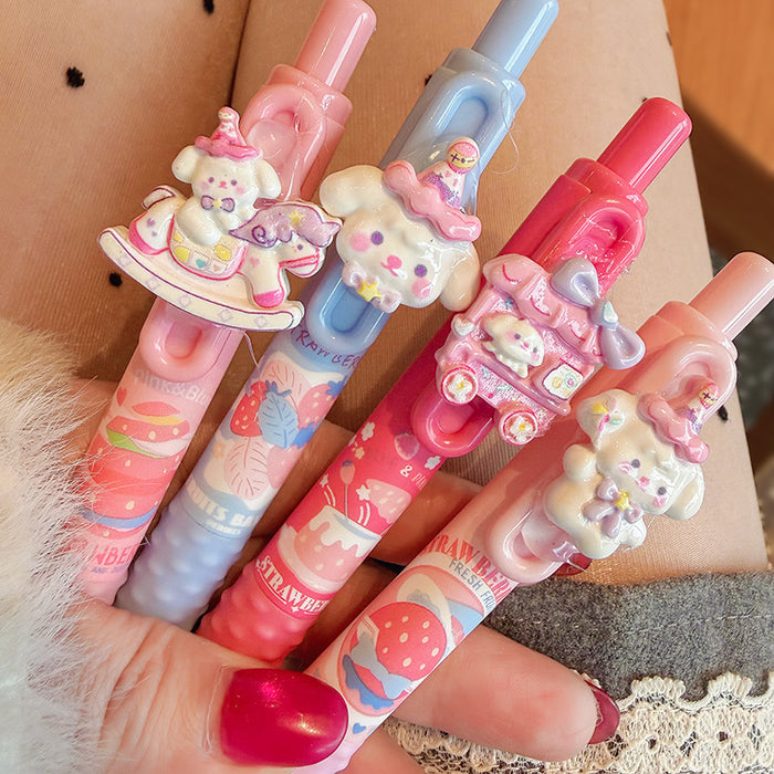 Wholesale 5 pcs Cute cartoon puppy press ballpoint pen