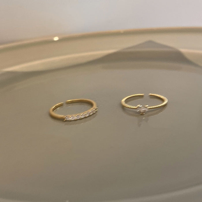 Wholesale Stacked niche design, exquisite zircon heart ring, light luxury, fashionable, versatile, high-end ring