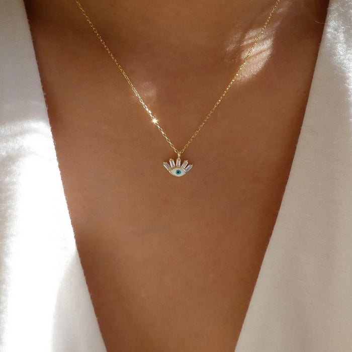 Wholesale Jewelry, Eye Pendant, High Grade, Diamond studded Devil's Eye Necklace