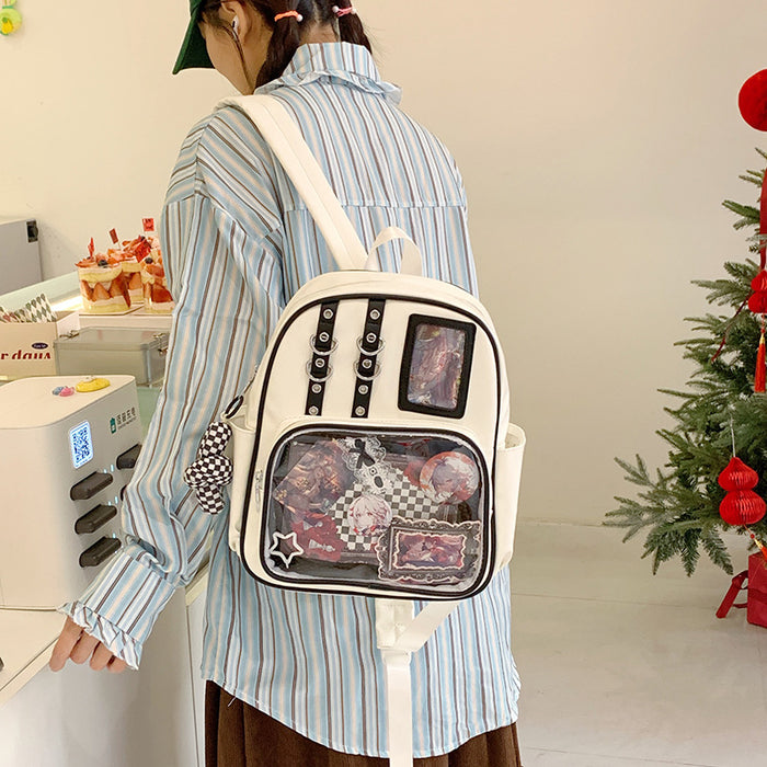 Wholesale Transparent large-capacity backpack with PU shoulder straps