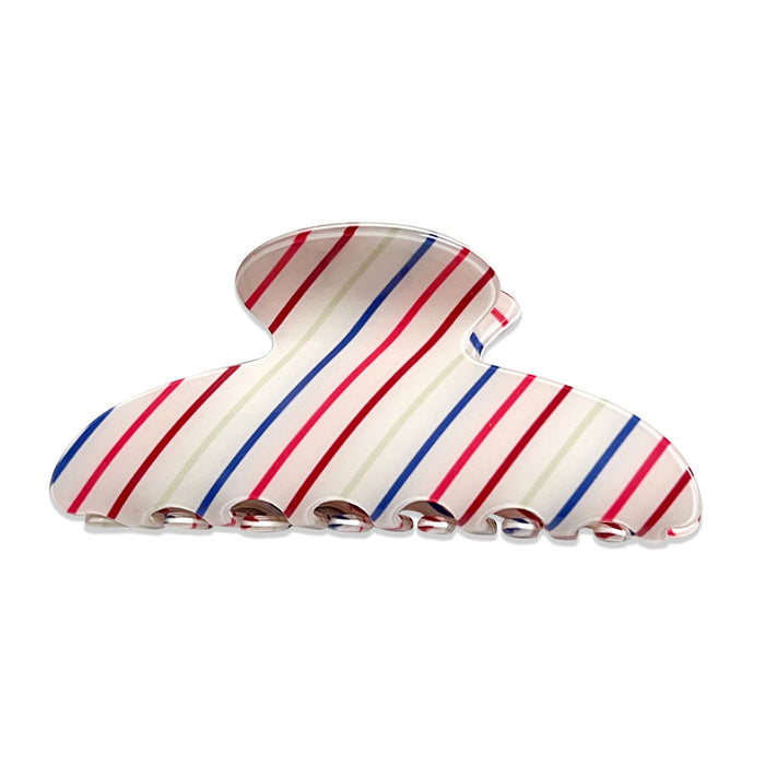 Wholesale Colorful Striped Large Shark Hair Clip PVC Fashion Accessory