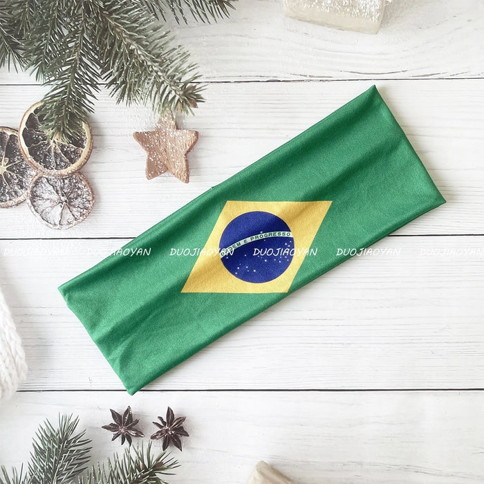 Wholesale Trendy Football Fan Headf Polyester Print Sweat-Absorbing Headband