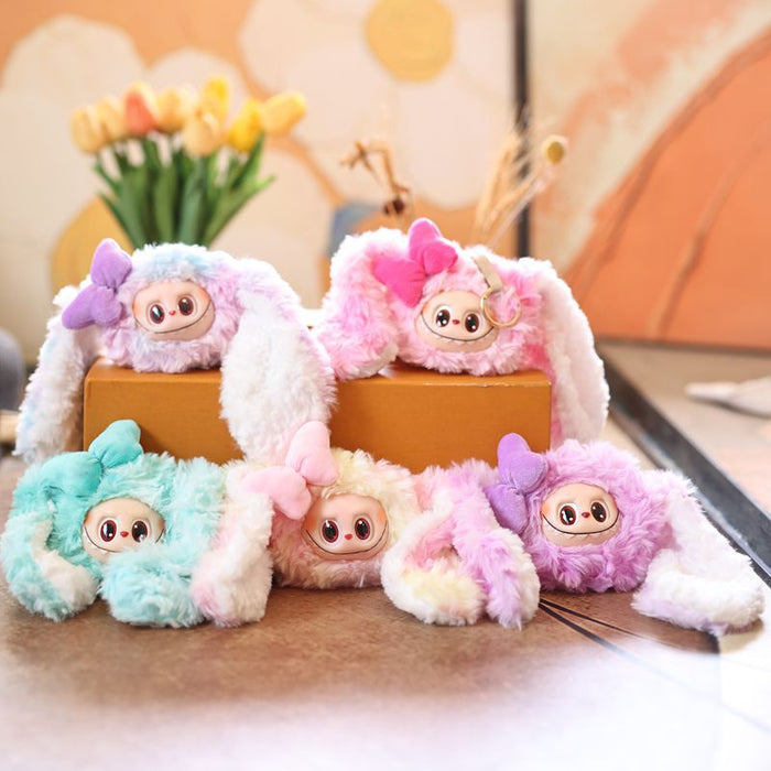 Wholesale Cute Enamel Rabbit Pendant Plush Toy Doll Silicone Rabbit Bag Pendant Keychain Rag Doll