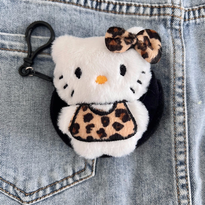 Wholesale Mini portable 3D leopard print square plush wallet