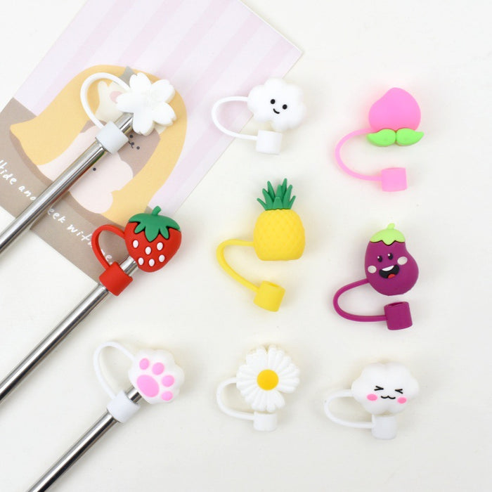 Wholesale 8mm Large Diameter Straw Cap Dropping PVC Straw Dust Cap Universal Straw Dust Stopper