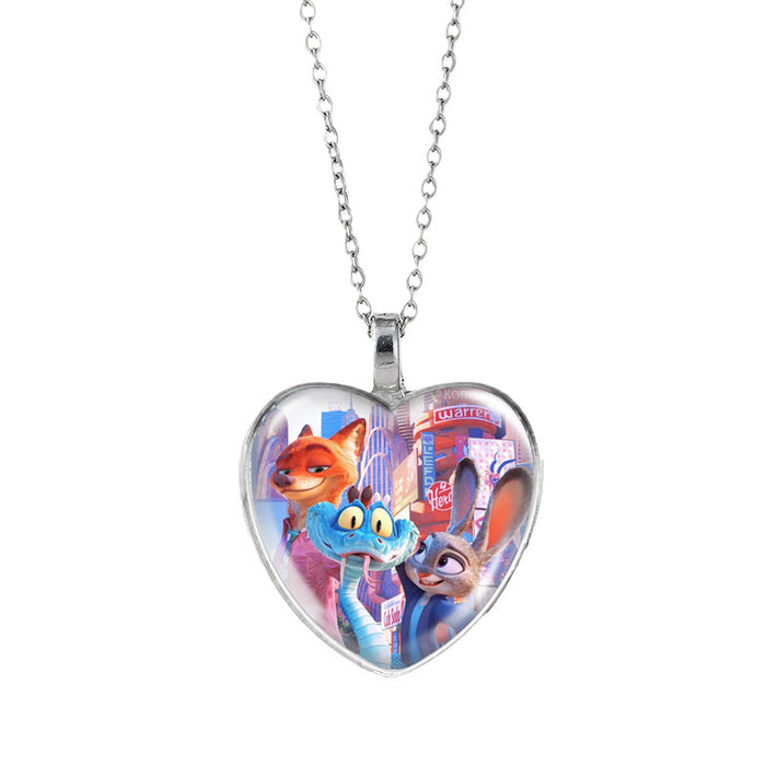 Wholesale Time Gem Heart Necklaces Pendant Sweater Chain Couple Gift