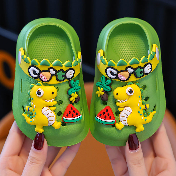 Wholesale Baby hole shoes dinosaur children's slippers indoor home non-slip