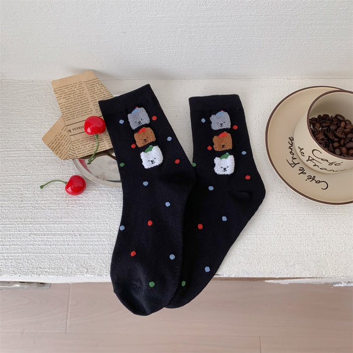 Wholesale Cute socks, mid length socks, long socks, cartoon polka dot socks, short socks