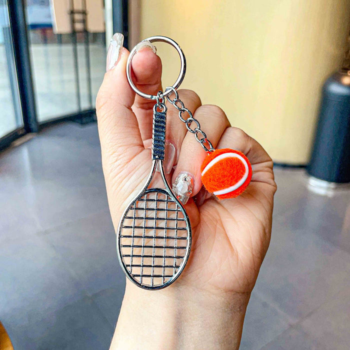 Wholesale Simulated tennis keychain pendant, sports event souvenir, tennis keychain gift