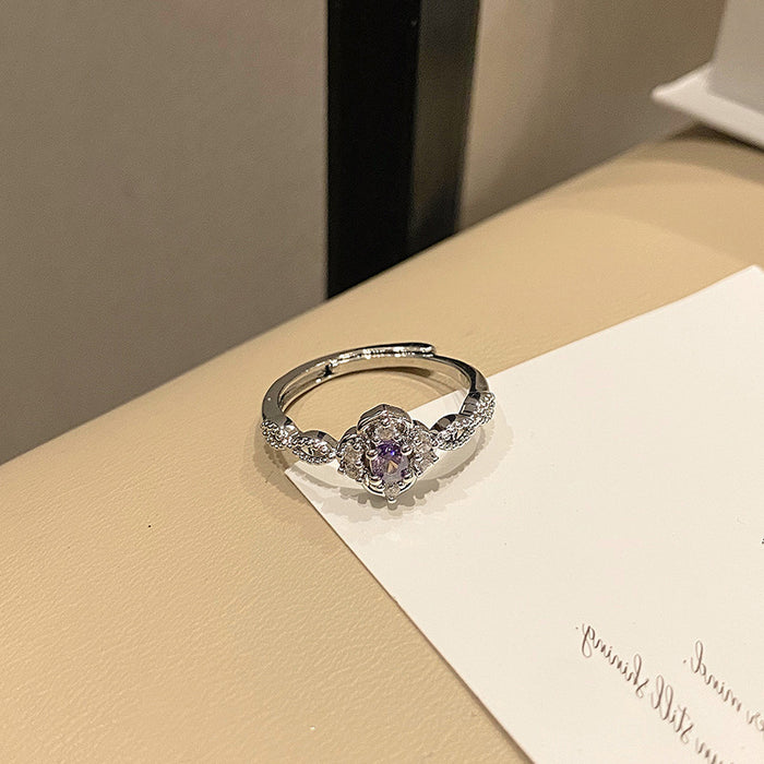 Wholesale Exquisite niche zircon butterfly diamond ring with minimalist layering style and versatile ring accessories