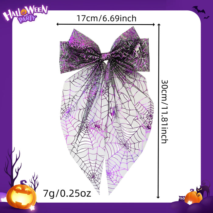 Wholesale  Tulle Bow Hair Clips Black Gold  Web Pumpkin Spring Clip Party Hair Accessory