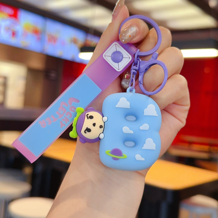 Wholesale Cartoon English alphabet animal keychains