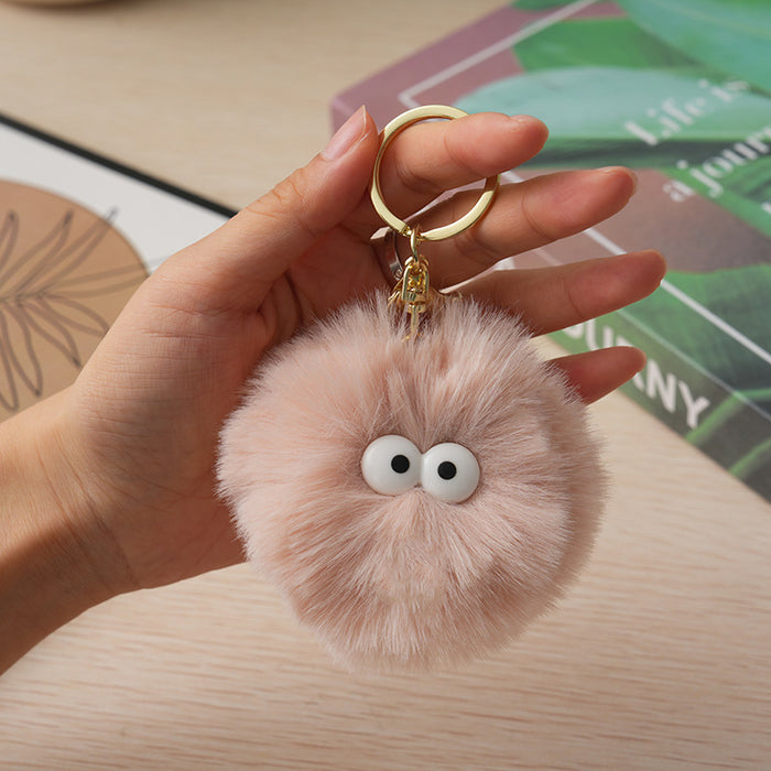 Wholesale Cute little furry ball keychain pendant, plush bag decoration, small gift