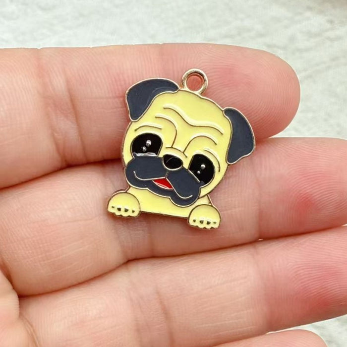 Wholesale 10pcs Cute Cartoon Dog DIY Accessories,  Charms,  Headwear,  Necklace,  Earrings Pendant