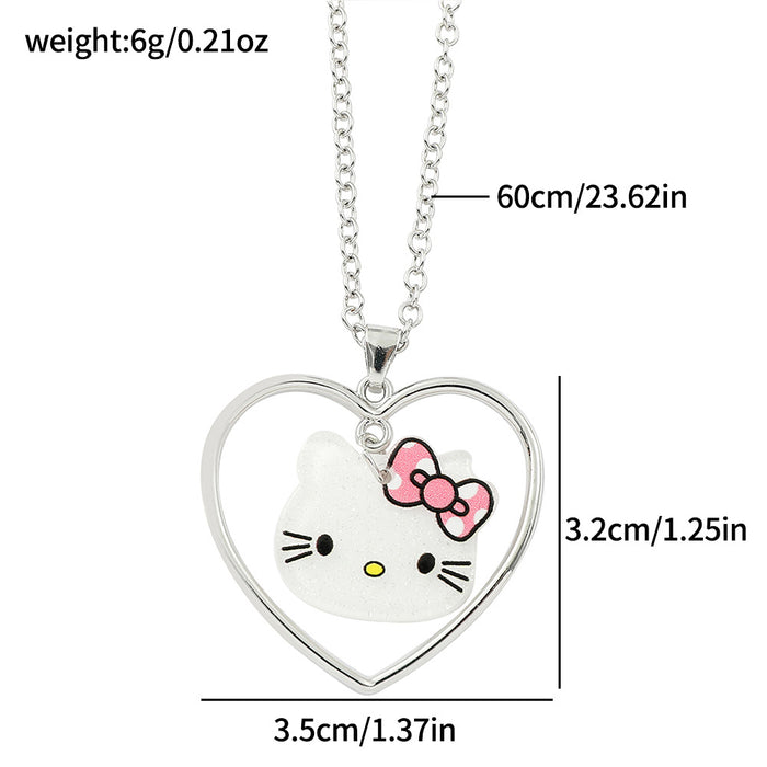 Wholesale cute cartoon character heart-shaped trendy necklaces and earrings.