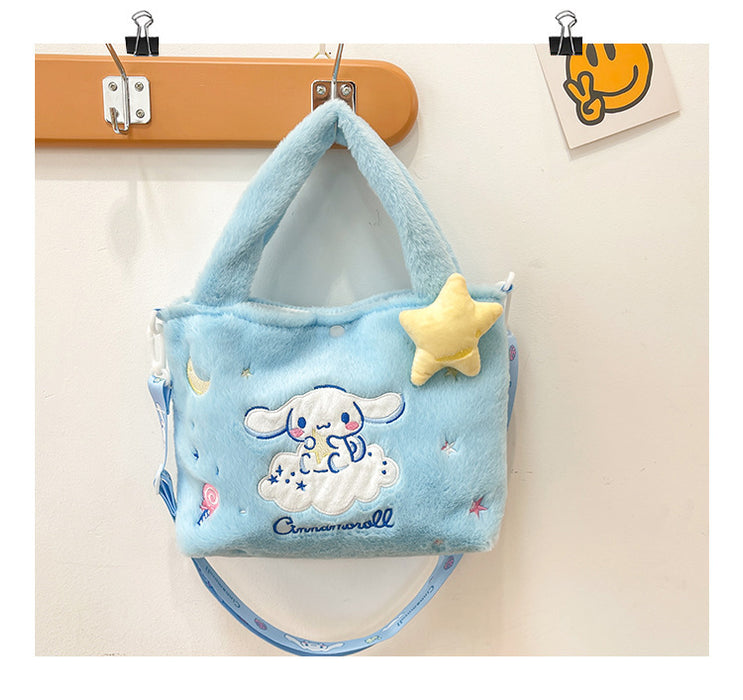 Wholesale Cute cartoon handbag shoulder messenger bag plush toy grab baby