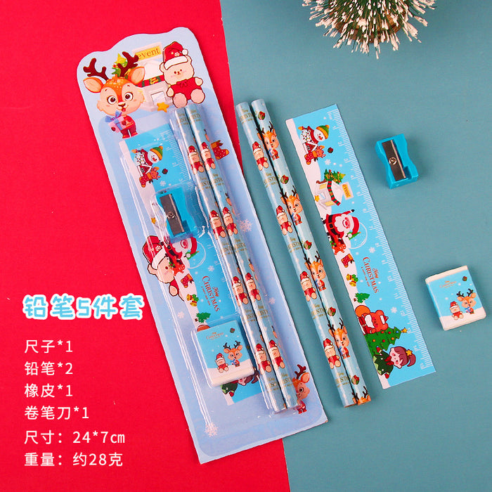 Wholesale Christmas pencil eraser pencil stationery set prizes Christmas gifts