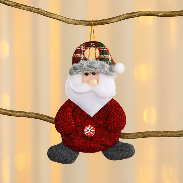 Wholesale Christmas Decorations Small Pendant Christmas Tree Fabric Pendant Elder Elk Doll Small Hanging Window Small Pendant