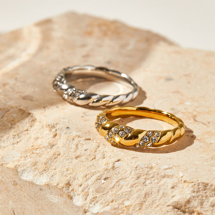 Wholesale Stainless Steel Twisted-Pattern Ring