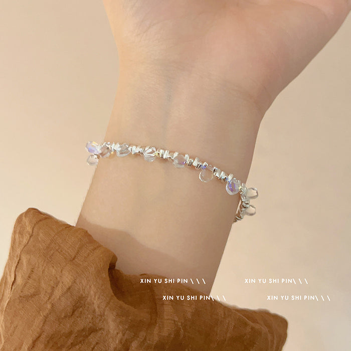 Wholesale Light bulb bead bracelet, niche design, broken silver bracelet, fashionable and high-end handmade accessories