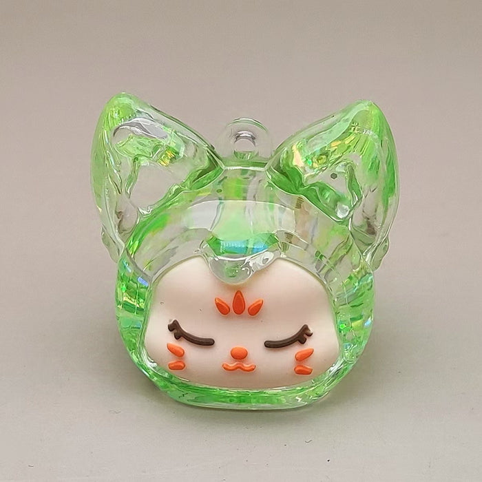 Wholesale Acrylic Oil-in-the-Box Luminous Bubble Beads Fox Keychain Desktop Ornaments