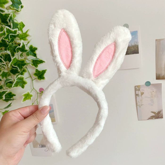 Wholesale Cute bow bunny ears lace trim plush headband