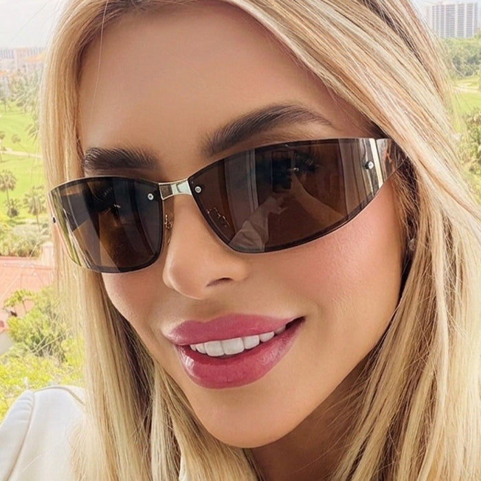 Wholesale Y2K Frameless Sunglasses Trendy Street Fashion Sun Glasses for Women