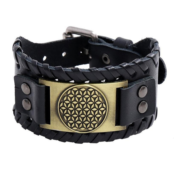 Wholesale Multi-layer Leather Wolf Head Men's Bracelet JDC-BT-FengH002