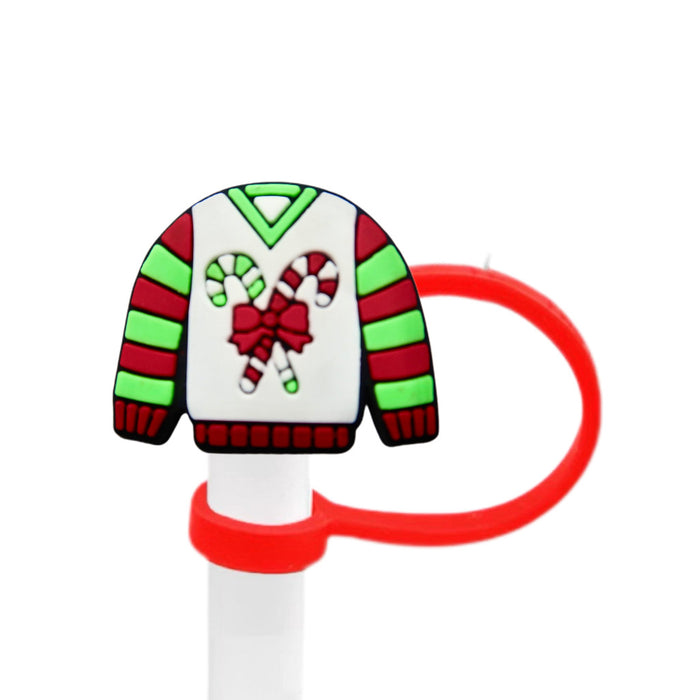 Wholesale 10pcs Christmas Straw Cap  Silicone Cup Accessories