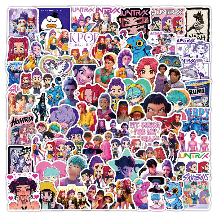 Wholesale 104pcs K-Pop  Anime Graffiti Stickers for Water Bottles