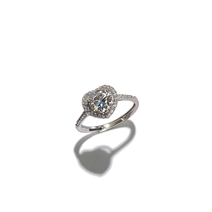 Wholesale 925 Silver Moissanite Ring Adjustable Open Design Stylish Women' s Jewelry Accessory