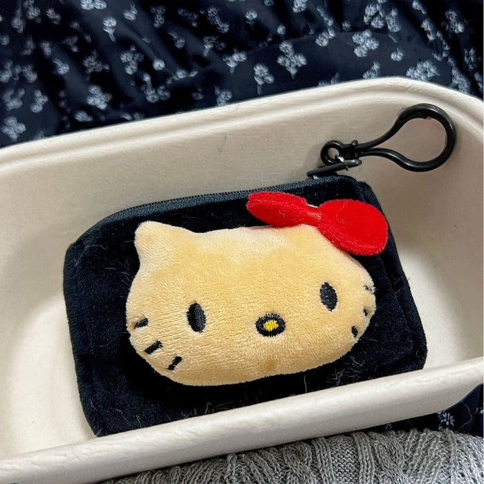 Wholesale Black Leather KT Coin Purse Headset Storage Bag Creative Portable Cartoon Bag