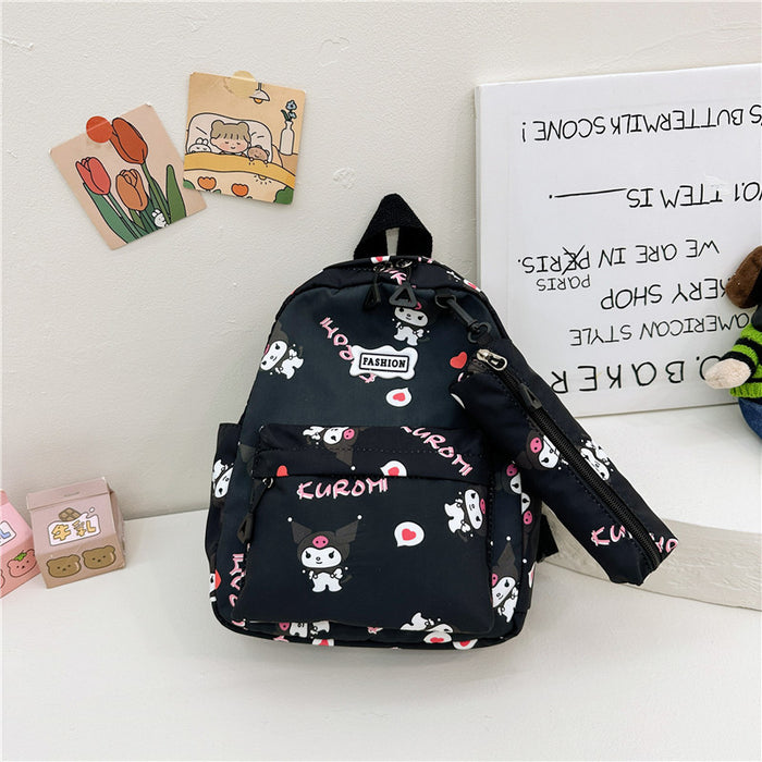 Wholesale Cartoon printed backpack, cute casual graffiti pencil case, small backpack