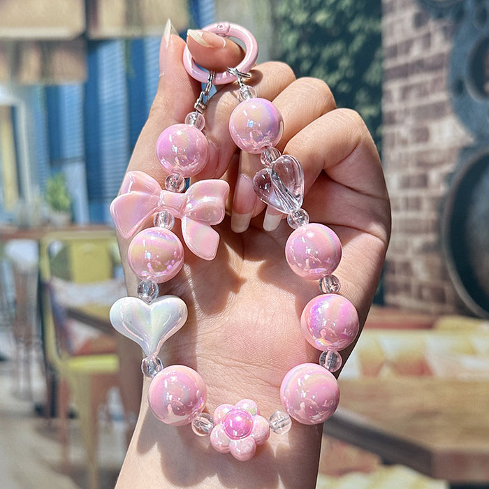 Wholesale Bow, love, bead, chain, cute and fashionable bag decoration, phone case hanging chain