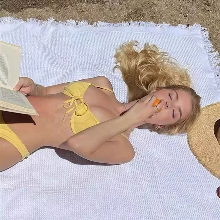 Wholesale Three point bikini steel support split high fork swimming vacation swimsuit