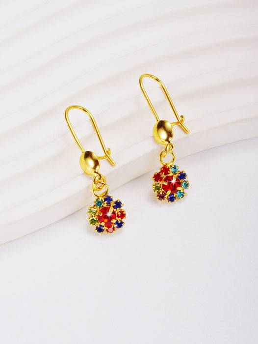 Wholesale Copper plated diamond inlaid lace earrings, light luxury, niche design, high-end earrings