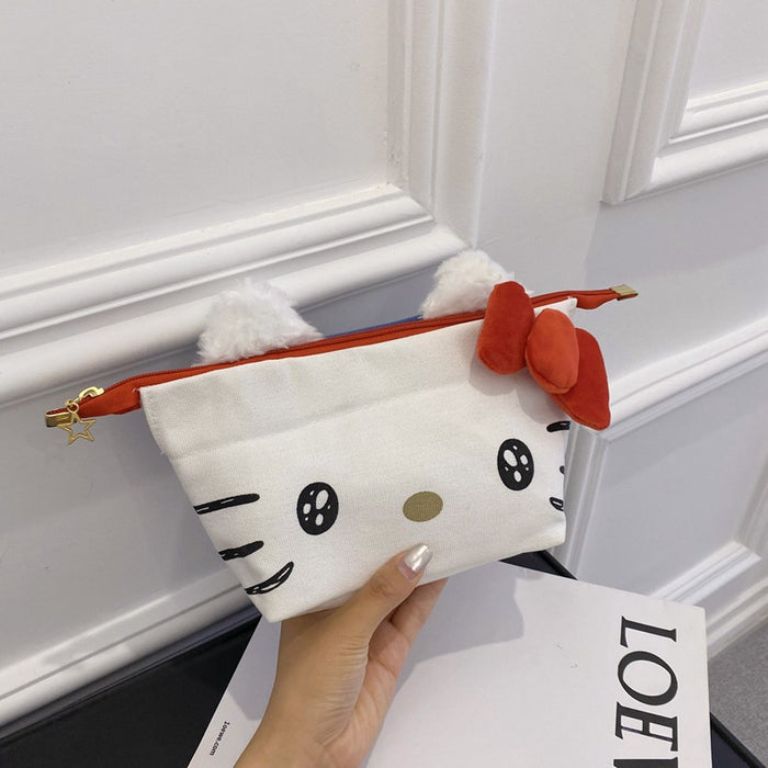 Wholesale Cartoon Pencil Case Large Capacity Children' s Cute  Portable Storage Bag Girl' s Canvas Cosmetic Bag