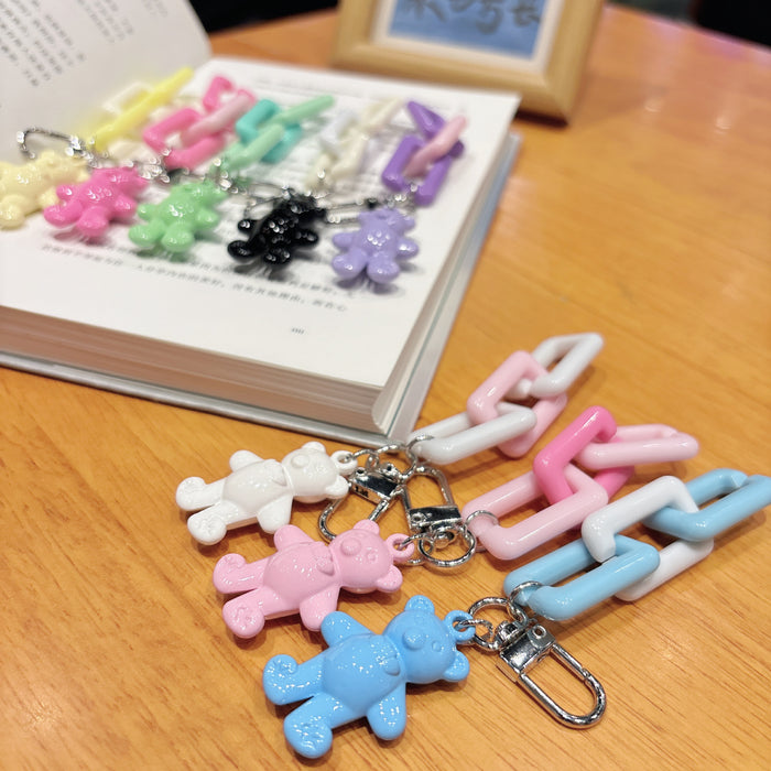 Wholesale DIY Acrylic Bear Keychain Pendant Handmade Earphone Bag Pendant Car Bag Accessories