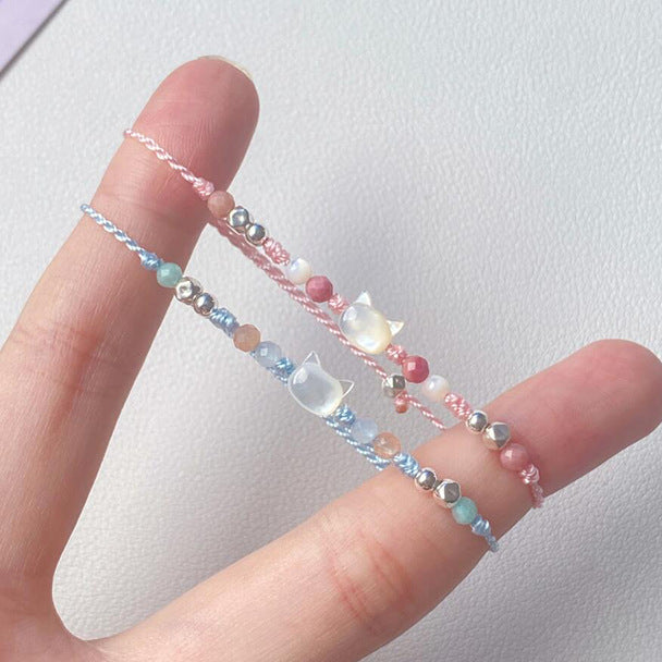 Wholesale Sweet White Cat Candy Bracelet Women's Fashion Exquisite Couple Bracelet