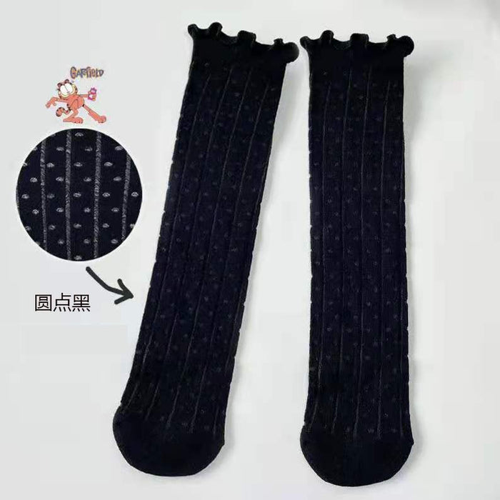 Wholesale Pile socks, mid tube socks, polka dot lace stockings