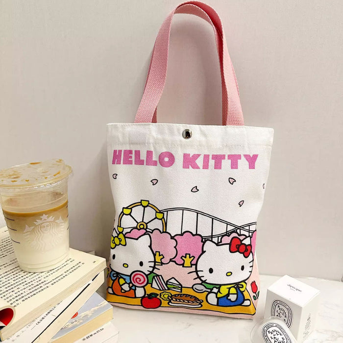 Wholesale Cartoon-Style Large-Capacity Canvas Shoulder Bag with Button Closure