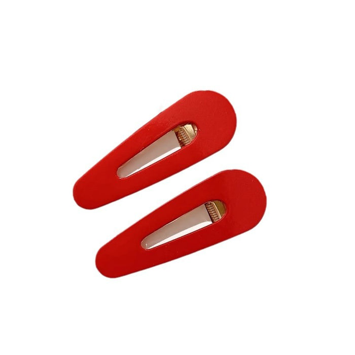 Wholesale  Red Hairpin Women's Traceless One-word Duckbill Clip Front Fringe Clip Side Broken Hair Hairpin Headwear